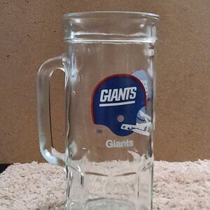 New York Giants 7" Glass Mug Beer Stein Football Helmet Logo Vintage by Fisher